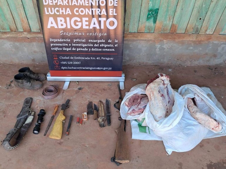 Estas evidencias fueron incautadas en el caso robo de una vaquilla en el municipio de Yrybucuá