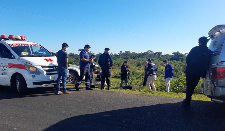 Los cuerpos fueron encontrados ayer al costado de un camino del distrito de General Aquino.