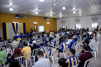 Acto asambleario del Sportivo Luqueño, desarrollado en el salón Rufo Galeano, en el predio del club.