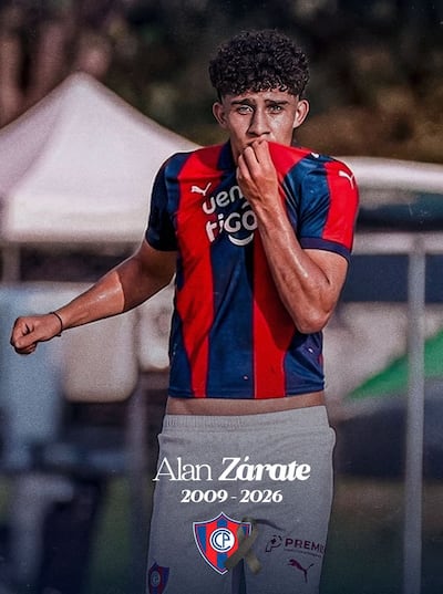 Con esta imagen, la página de formativas de Cerro Porteño despidió a Alan Zárate López, su joven promesa de la categoría Sub 17.