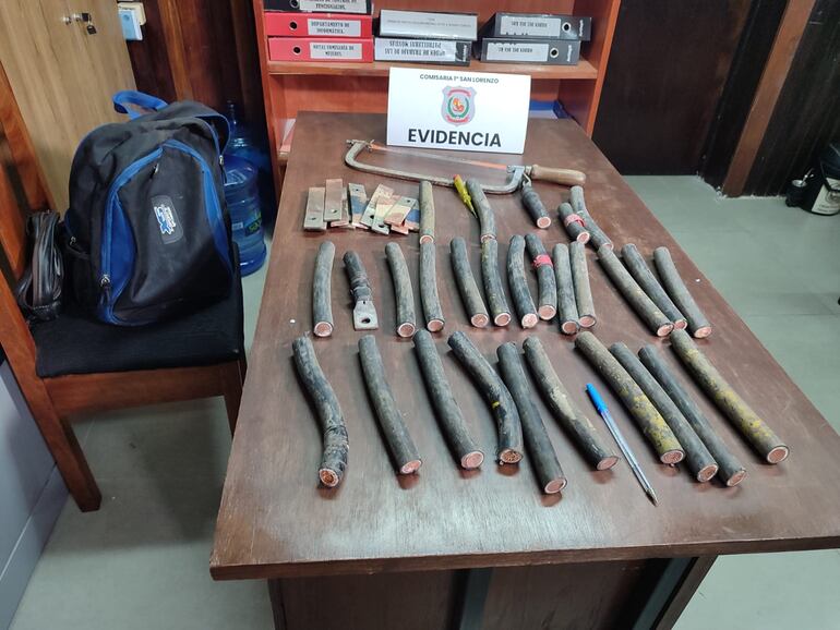 Evidencias incautadas.