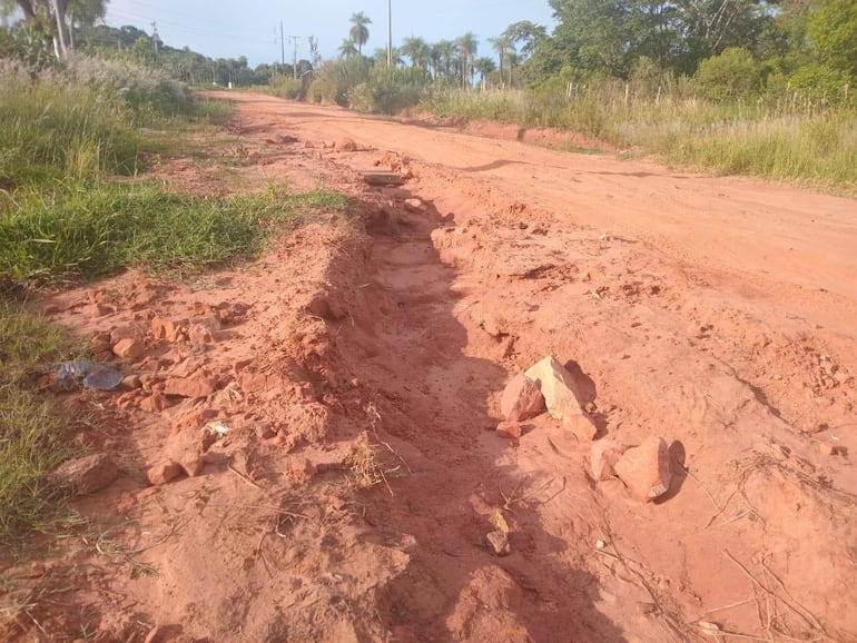 Zona universitaria sin iluminación y con camino en estado calamitoso.