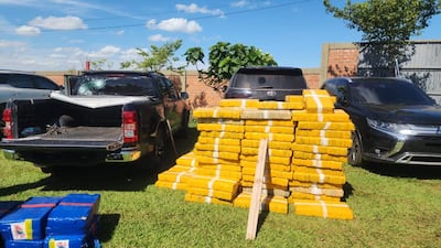 Operación Umbral: incautan en Saltos del Guairá la que sería la mayor carga de marihuana prensada.