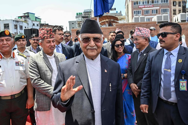 K.P. Sharma Oli, primer ministro renunciante de Nepal.