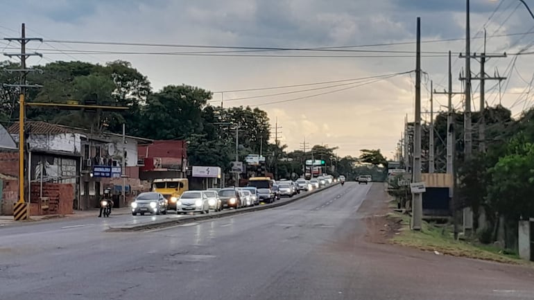 Ya entrada la noche la cantidad de rodados aumentó en gran medida en la zona de Ñemby