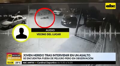 Joven resultó herido tras intervenir en asalto.