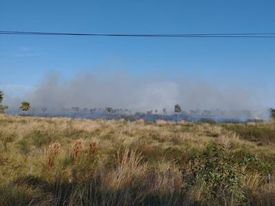 Incendio de gran magnitud en ruta Luque - San Bernardino.
