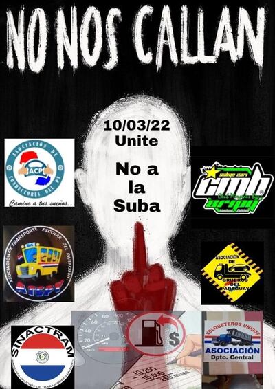 Afiche de la marcha contra la suba del precio del combustible