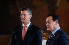 El presidente Santiago Peña y el canciller Rubén Ramírez.