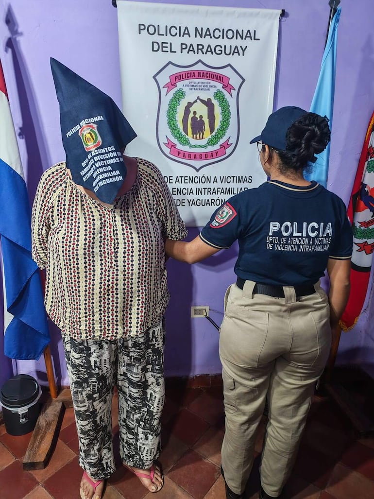 Myrian Rosalba Román, de 48 años de edad, detenida por agredir a su hermana en Yaguarón.