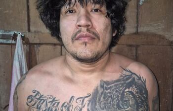 El recluso peruano Erick Luis Moreno Hernández, alias “El Monstruo”, tras ser detenido en San Lorenzo.