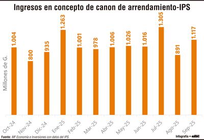Ingresos en concepto de canon de arrendamiento - IPS