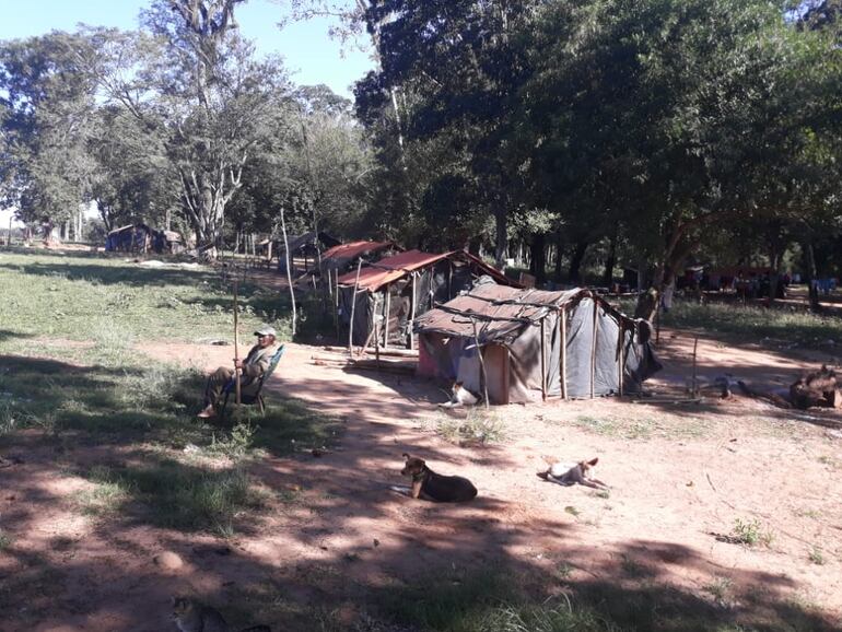 Los nativos viven bajo pequeñas chozas en Caaguazú.