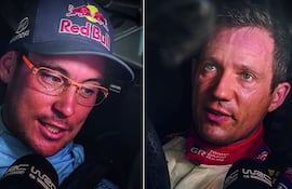 Thierry Neuville (izquierda) sigue como líder del Rally Acrópolis de Grecia, pero lo sigue muy de cerca Sébastien Ogier.