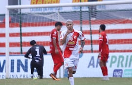 Germán Núñez, en el festejo de su gol para River Plate.