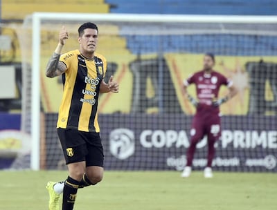 Eduardo Sebastián Zaracho Espínola (27 años), autor del gol con el que Guaraní derrotó a Ameliano 1-0, en Capiatá.