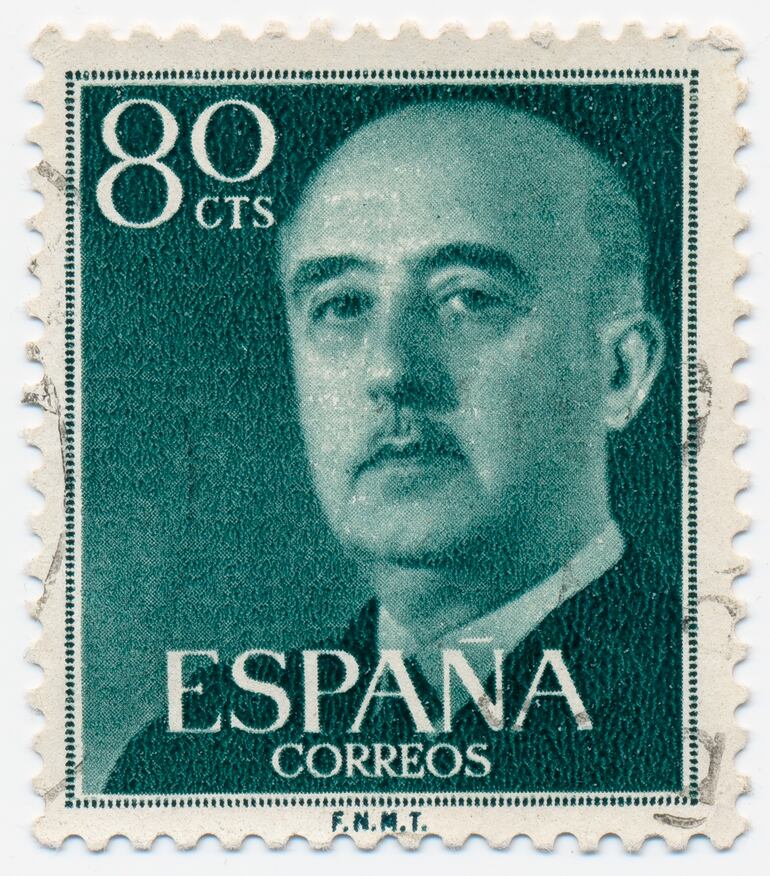 Francisco Franco, en un sello postal español.
