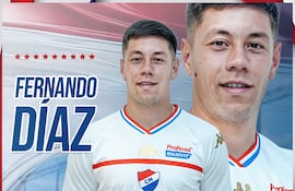 Con esta imagen, Nacional hizo oficial el fichaje del defensor Fernando Díaz Arrellaga, de 24 años.