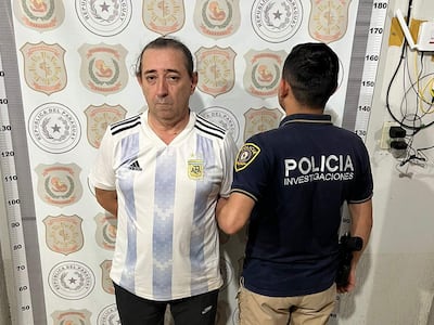 Porfirio Estanislao Britos Garcete, detenido en la oficina de guardia del departamento Investigaciones de Caaguazú.
