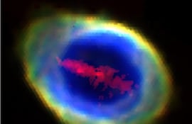 Imagen compuesta en RGB de la Nebulosa del Anillo (también conocida como Messier 57 y NGC 6720), construida a partir de cuatro imágenes de líneas de emisión obtenidas con WEAVE/LIFU.