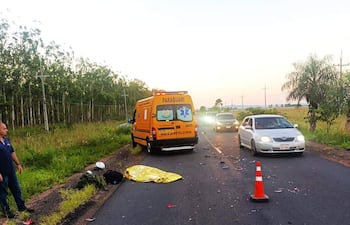 Personal militar fallece en un choque frontal de vehículos en Paraguarí.
