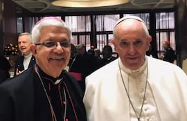 El cardenal Adalberto Martínez y el Papa Francisco.
