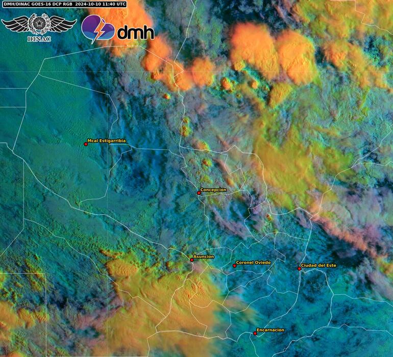 Núcleos de tormenta sobre el país.