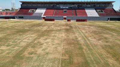 El campo de juego del estadio Antonio Aranda se encuentra en deplorable estado. Foto: La Clave