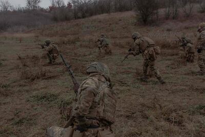Soldados ucranianos entrenan en la región de Dnipropetrovsk, el pasado 12 de diciembre.