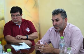 El presidente de la FEP, Silvio Piris y el secretario general de la Otep - Auténtica, Gabriel Espínola.