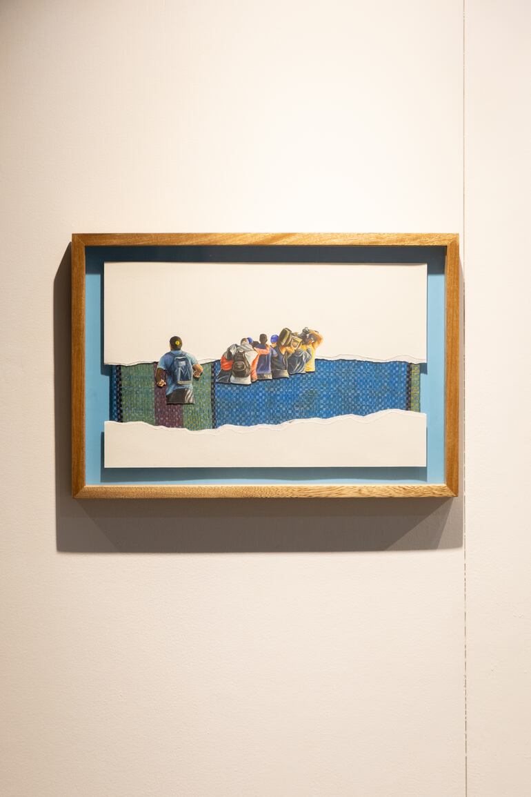 Una de las obras de Didier Bedoya que fueron expuestas en Oxígeno.