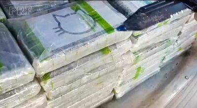 Cargamento de cocaína incautado en Brasil y que estaría vinculado a Alexandre Rodrigues Gomes.