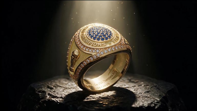 El anillo que se llevará el ganador de la gran final del Mundial 2026, que disputarán España y Argentina, el domingo en el Estadio Nueva York Nueva Jersey.