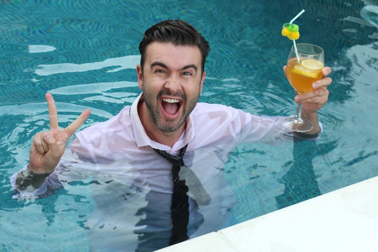 Fiestas de fin de año con los compañeros de la empresa.