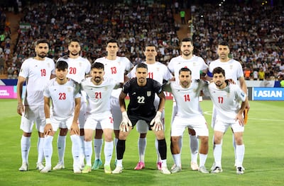 Integrantes de la selección nacional de fútbol de Irán.