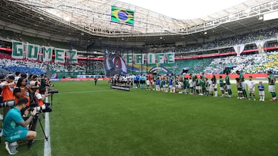 En la previa al duelo del domingo contra Vasco da Gama, ganado por 4-1, Palmeiras brindó un homenaje a Gustavo Gómez (33 años).
