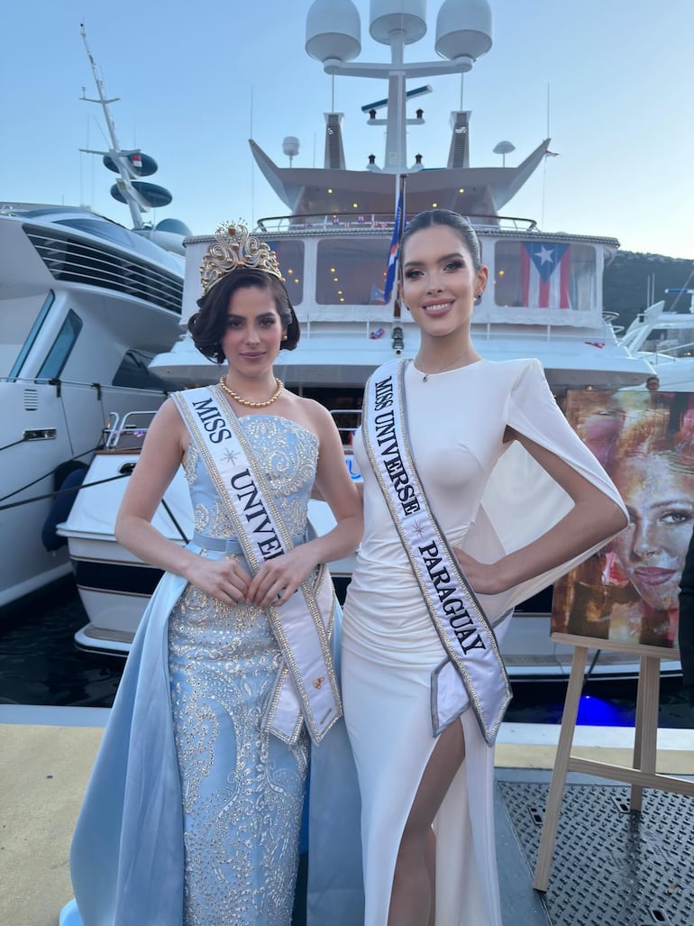 Gretha Matiauda junto a la actual Miss Universo, la mexicana Fátima Bosch. (Instagram/Gretha Matiauda)