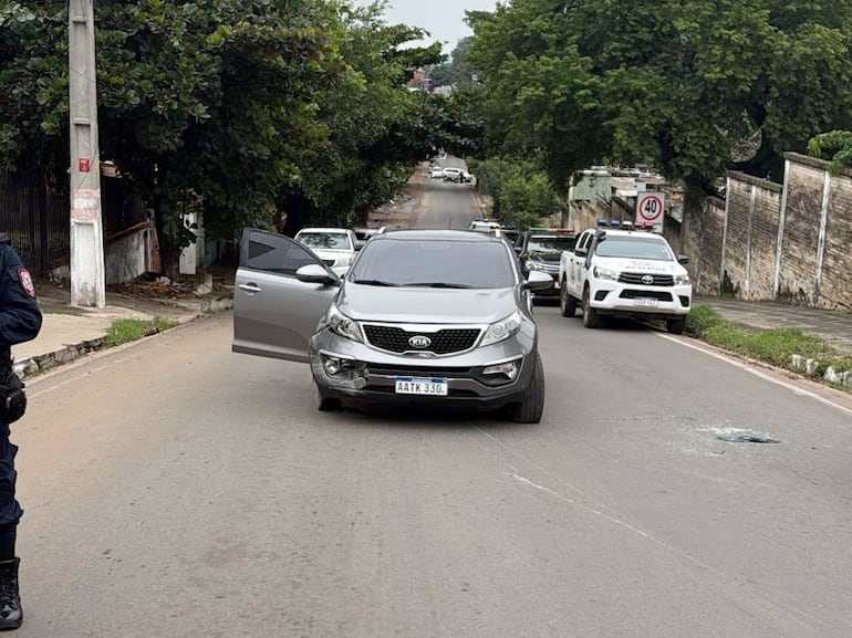 La camioneta que manejaba José Gabriel Leguizamón Díaz, alias La Vaca, capturado en Lambaré.