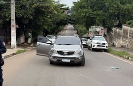 La camioneta que manejaba José Gabriel Leguizamón Díaz, alias La Vaca, capturado en Lambaré.
