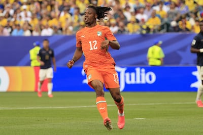 El marfileño Elye Wahi en acción durante el partido de la fase de grupos de la Copa Mundial de la FIFA 2026 entre Costa de Marfil y Ecuador, en Filadelfia, Pensilvania, EE. UU.