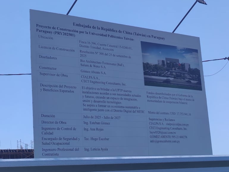 Derrumbe de la sede de la Universidad Politécnica Taiwán-Paraguay.