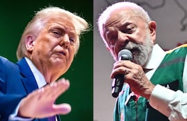 El presidente de Estados Unidos, Donald Trump (i), y el presidente de Brasil, Luiz Inácio Lula da Silva (d).