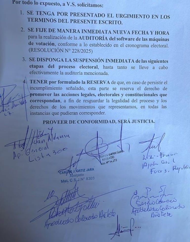 Disidencia colorada pide suspender elecciones hasta que se auditen las máquinas de votación.