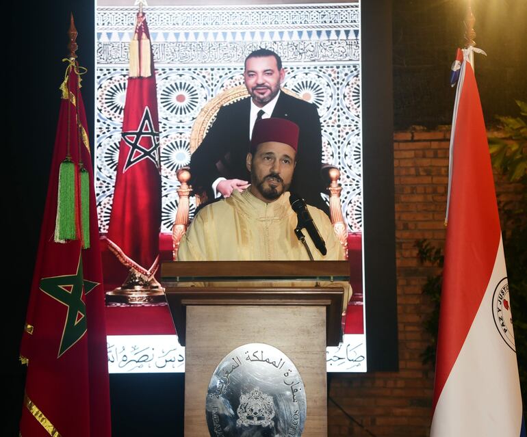 Fiesta del TronoEmb.de Marruecos. Dr. Weiss c/ Moisés B*,hoy 30 de julio del 2024.foto Pedro Gonzalez