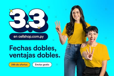 Se vienen ofertas imperdibles con el "3.3 Fechas dobles, ventajas dobles" en Cellshop.
