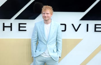 El cantante británico Ed Sheeran, durante el estreno de la película "F1". El artista se estará presentando por primera vez en Paraguay.