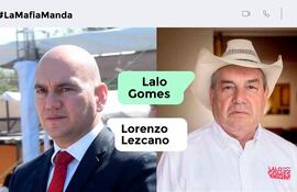 El fiscal de Antiseucestro Lorenzo Lezcano y el extinto diputado colorado Eulalio "Lalo" Gomes, quienes intercambiaron mensajes.