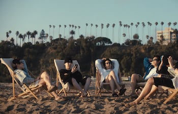 J-hope, Suga, Jin, RM, Jung Kook y Jimin, integrantes de BTS, en una de las imágenes del documental "BTS: El regreso", que se estrenará en Netflix.