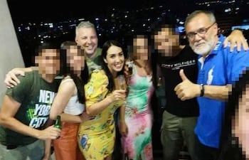 Lizany Solís Gómez; Aldo Pintos, comandante de la Senad, y Hugo Baptista (der.), director de Senad.