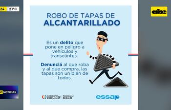 Video: Detienen a ladrones de tapa de Essap